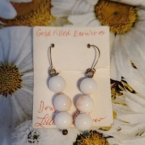 Faux Coral White Earrings